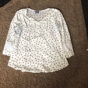 Black and white blouse